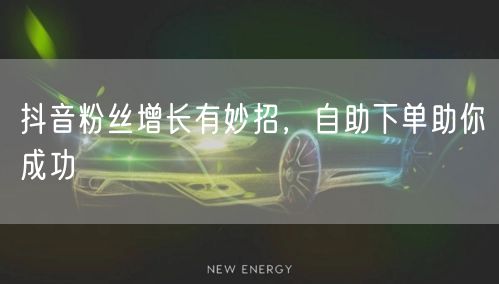 抖音粉丝增长有妙招，自助下单助你成功