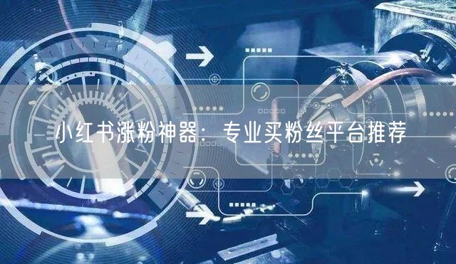 小红书涨粉神器：专业买粉丝平台推荐