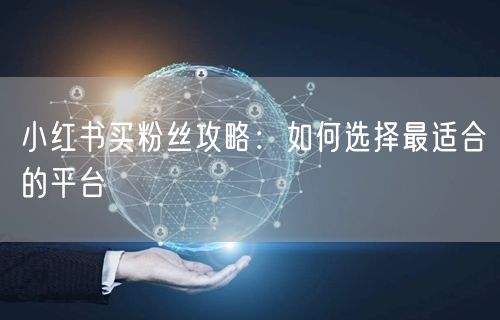 小红书买粉丝攻略：如何选择最适合的平台