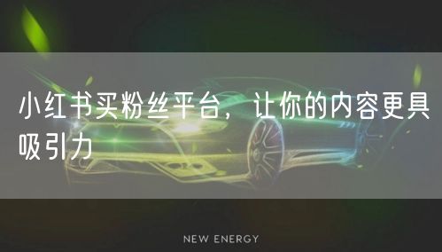 小红书买粉丝平台，让你的内容更具吸引力