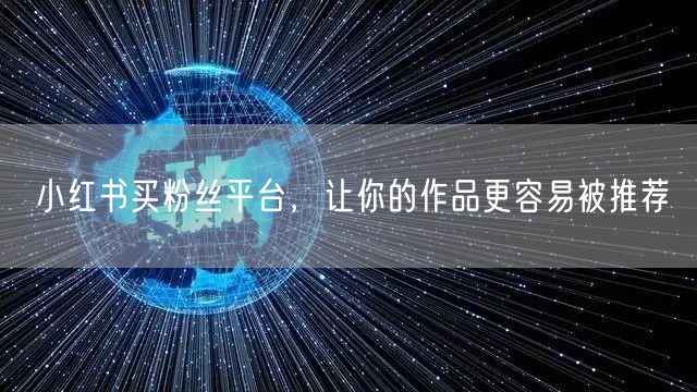 小红书买粉丝平台，让你的作品更容易被推荐