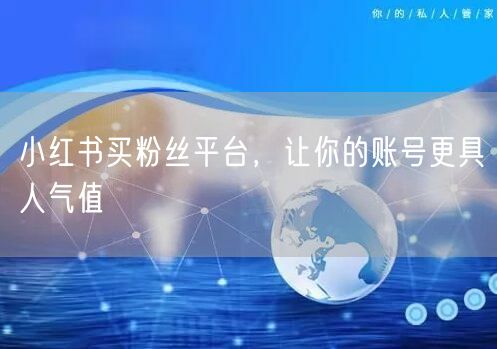 小红书买粉丝平台，让你的账号更具人气值