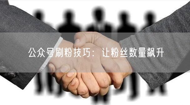 公众号刷粉技巧：让粉丝数量飙升