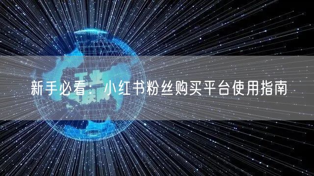 新手必看：小红书粉丝购买平台使用指南